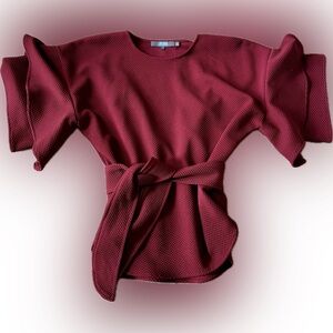 Burgundy red Eva Franco top from Anthropologie